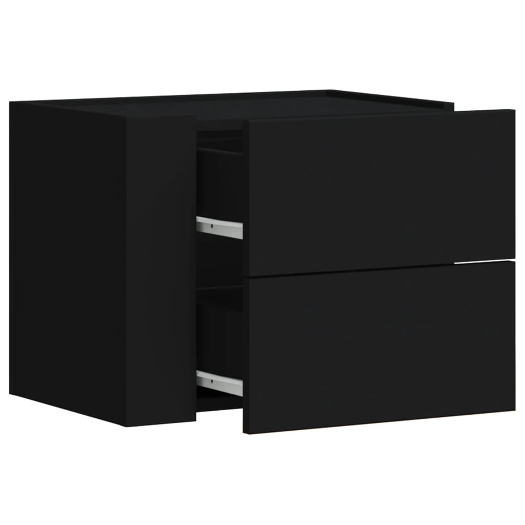 vidaXL Mesas de cabeceira de parede 2 pcs 45x30x35 cm preto