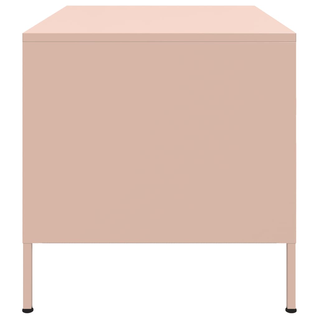 vidaXL Mesa de centro 68x50x50,5 cm aço rosa