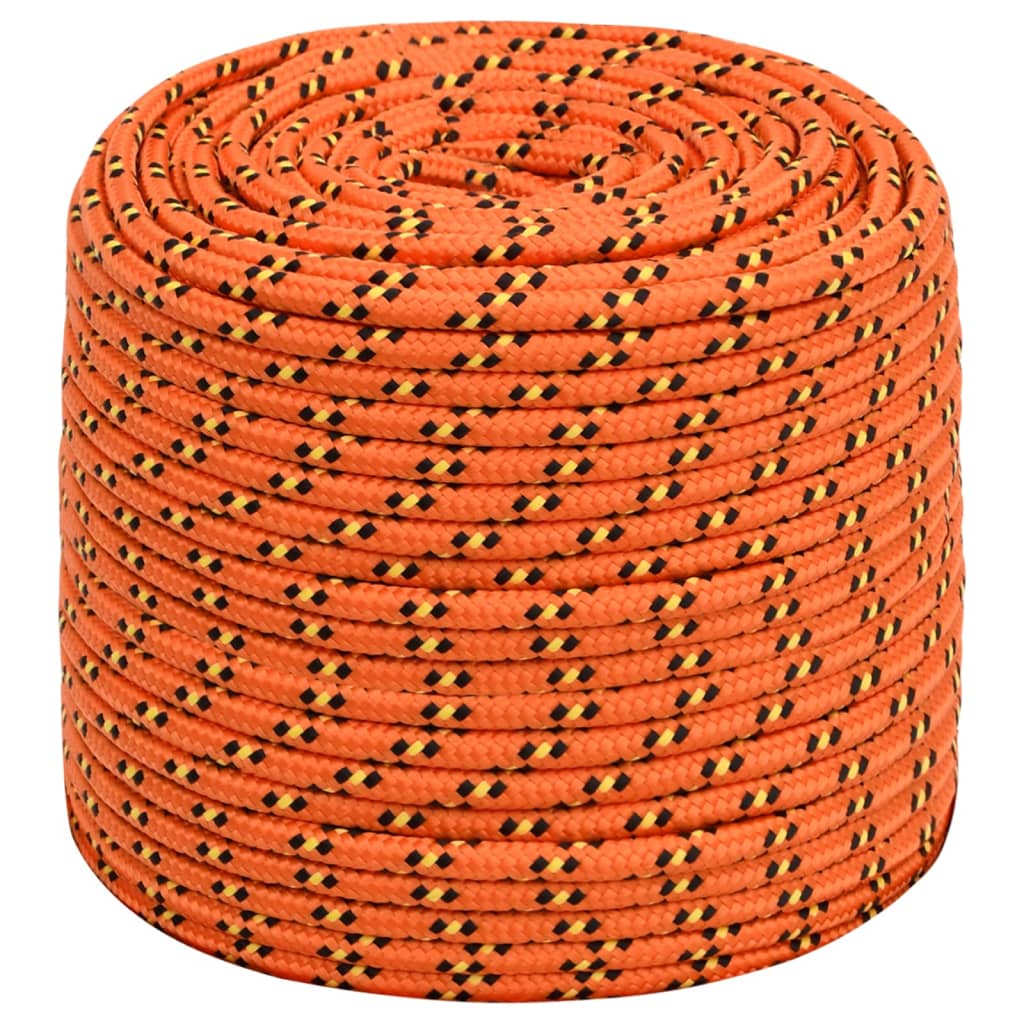 vidaXL Corda de barco 8 mm 250 m polipropileno laranja