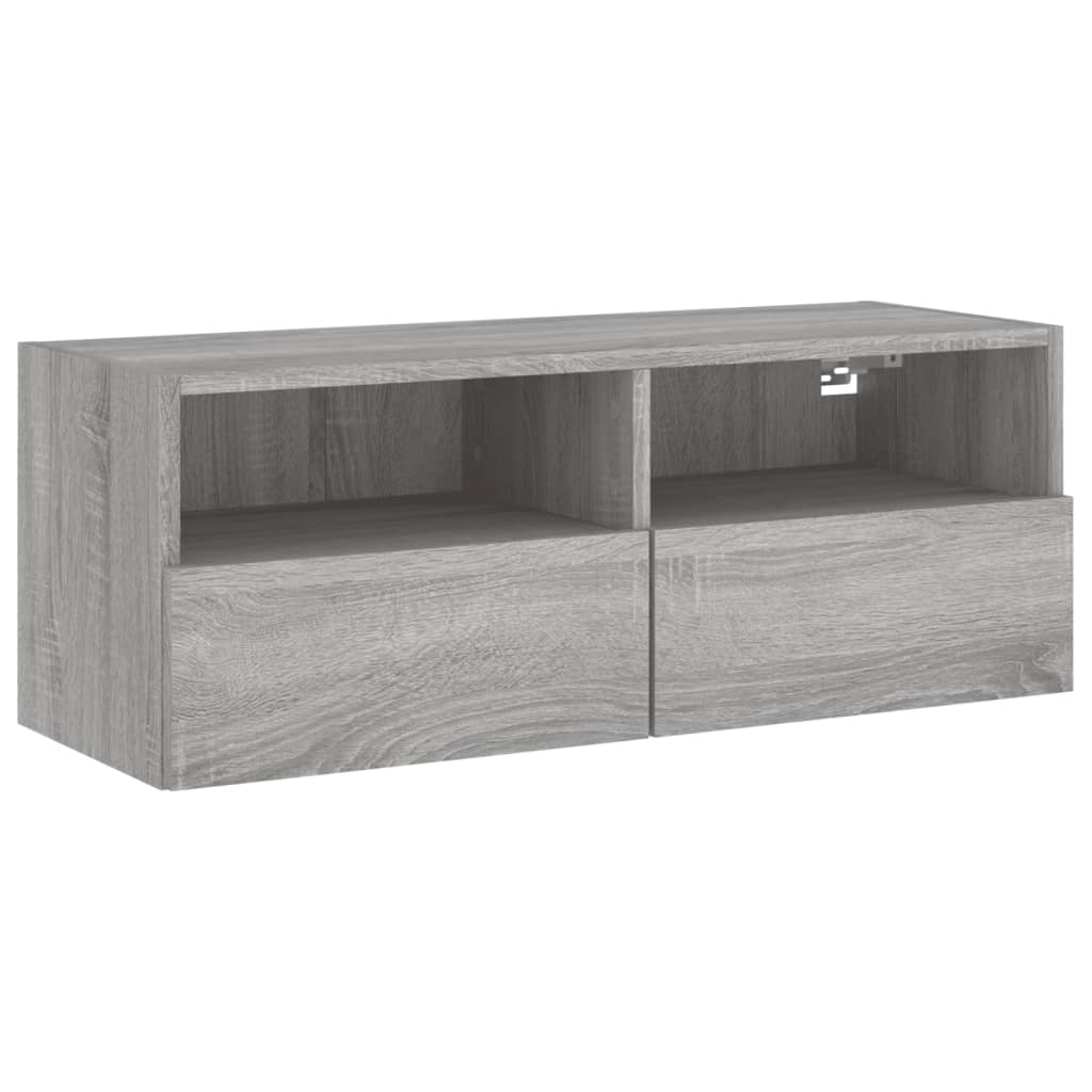 vidaXL Móvel de parede p/ TV 80x30x30cm derivados madeira cinza sonoma