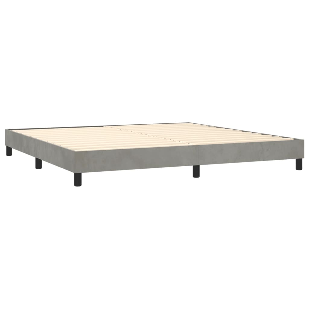 vidaXL Cama com molas/colchão 200x200 cm veludo cinzento-claro