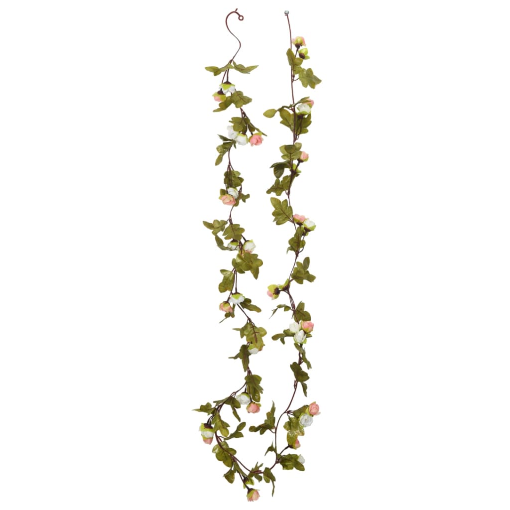 vidaXL Grinaldas de flores de Natal 6 pcs 215 cm champanhe