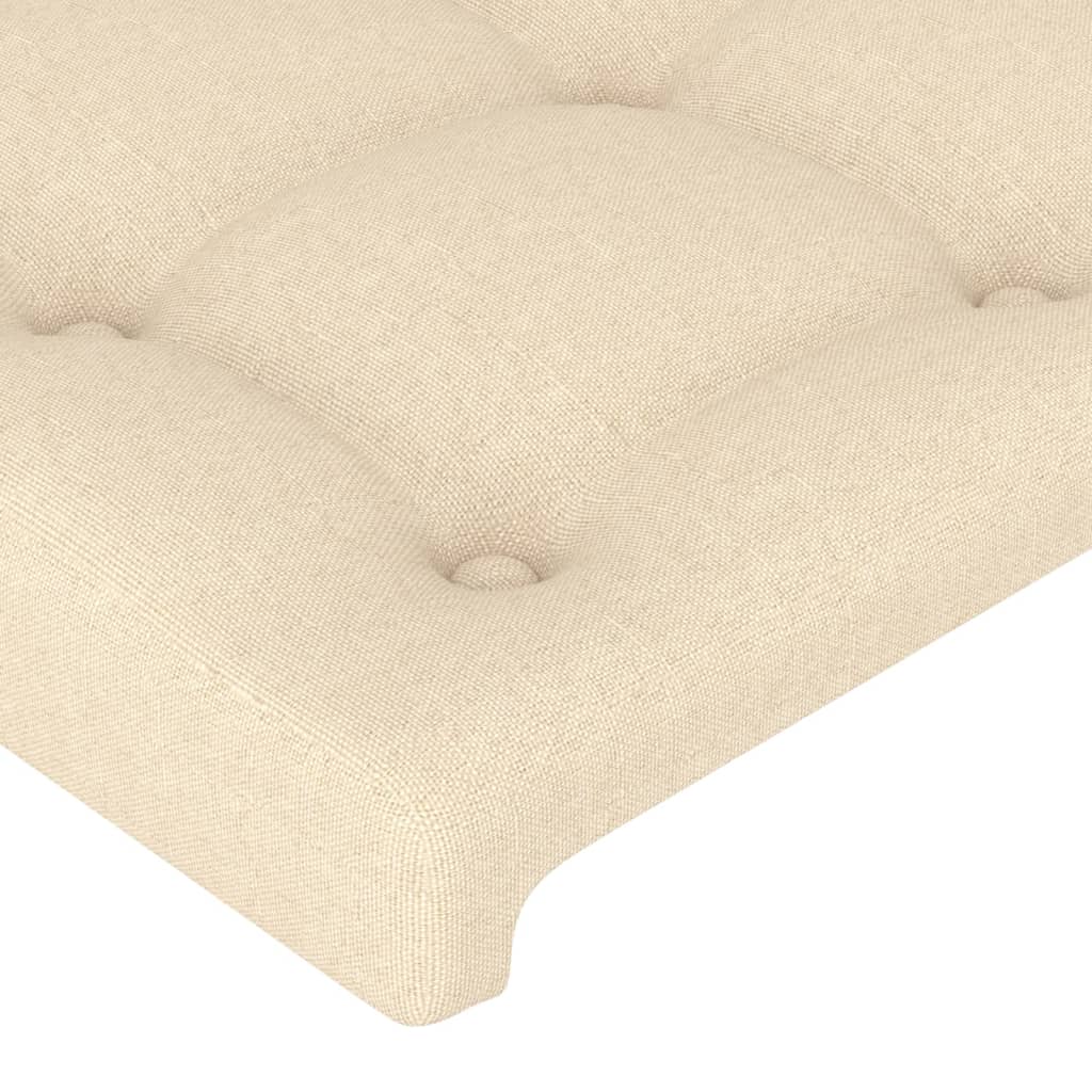 vidaXL Cabeceira de cama c/ luzes LED tecido 83x16x78/88 cm cor creme