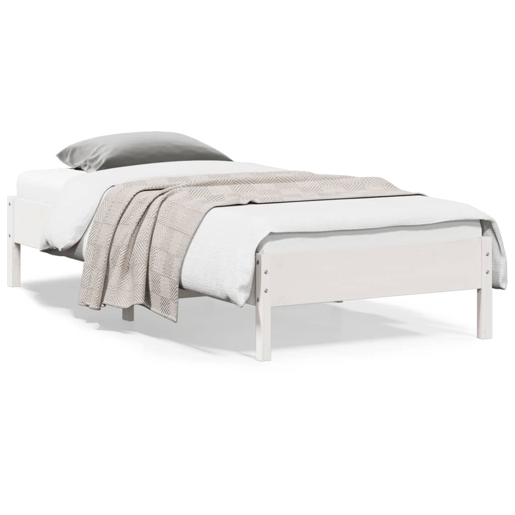 vidaXL Cama sem colchão 90x200 cm madeira de pinho maciça branco