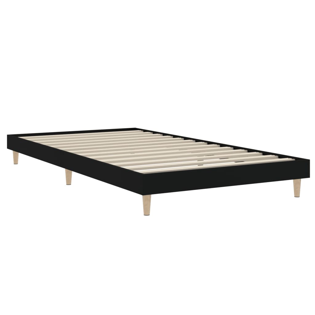 vidaXL Estrutura de cama 100x200 cm derivados de madeira preto