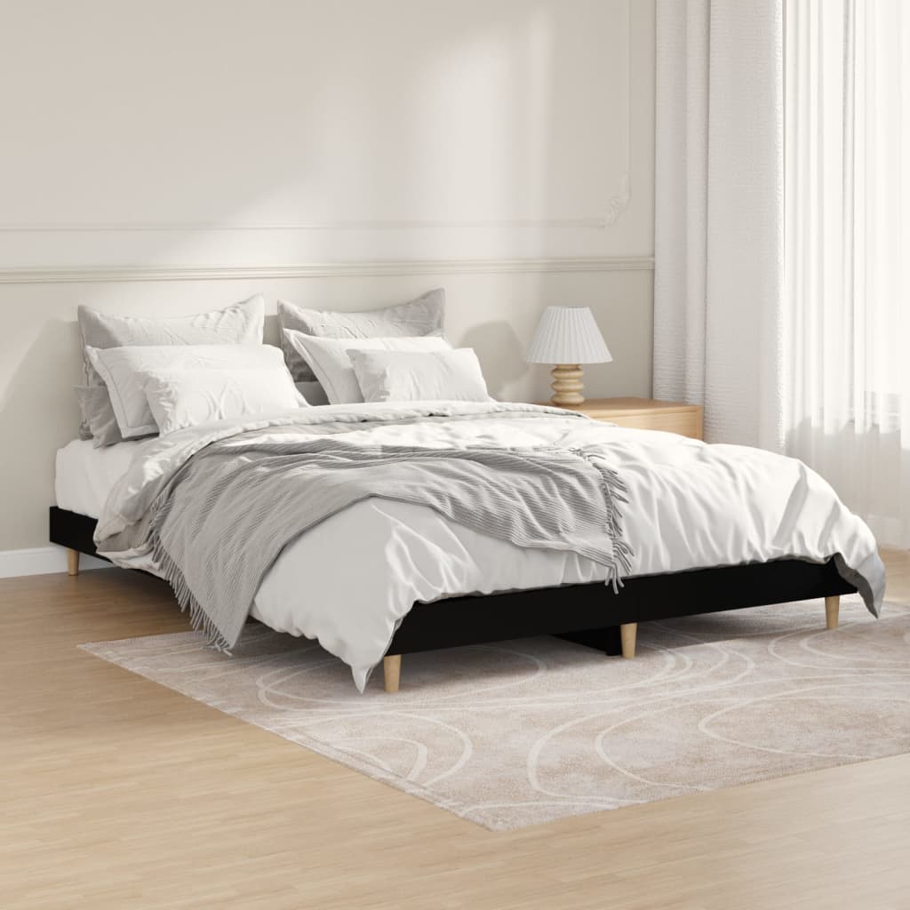 vidaXL Estrutura de cama 140x190 cm derivados de madeira preto