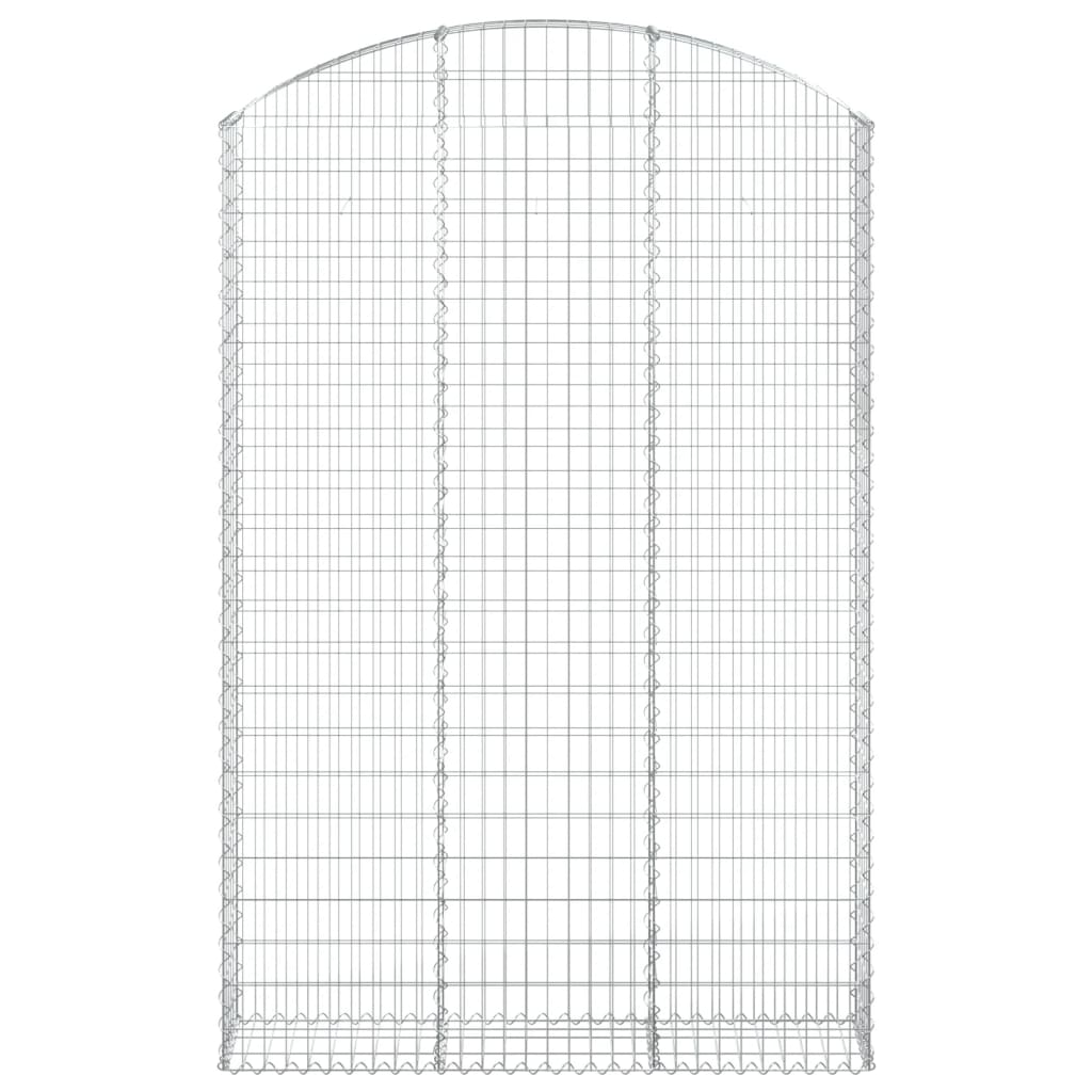 vidaXL Cesto gabião arqueado 150x30x220/240 cm ferro galvanizado