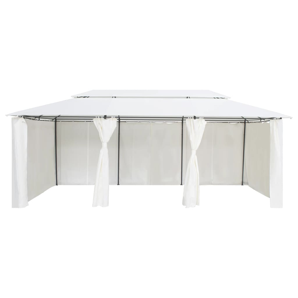 vidaXL Gazebo com cortinas 600x298x270 cm 180g/m² branco