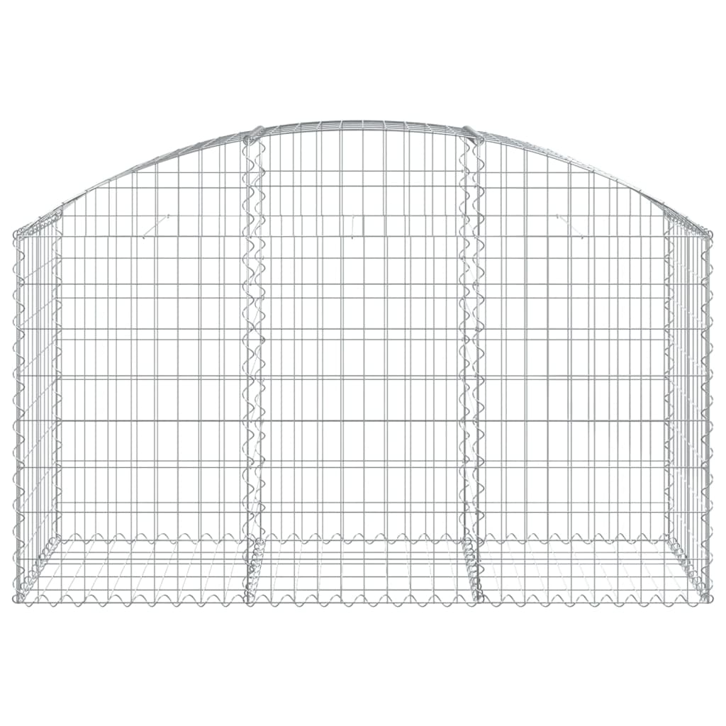 vidaXL Cesto gabião arqueado 150x50x80/100 cm ferro galvanizado