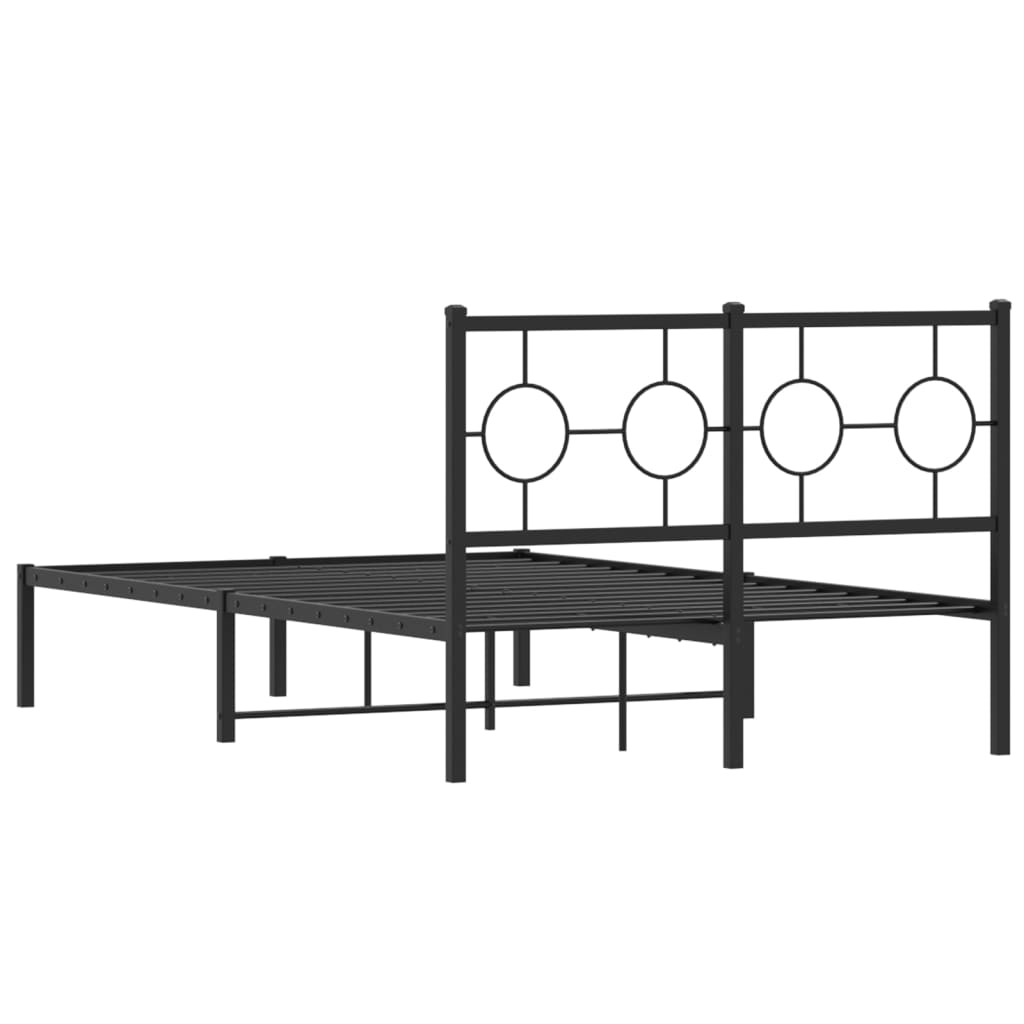 vidaXL Estrutura de cama com cabeceira 120x190 cm metal preto