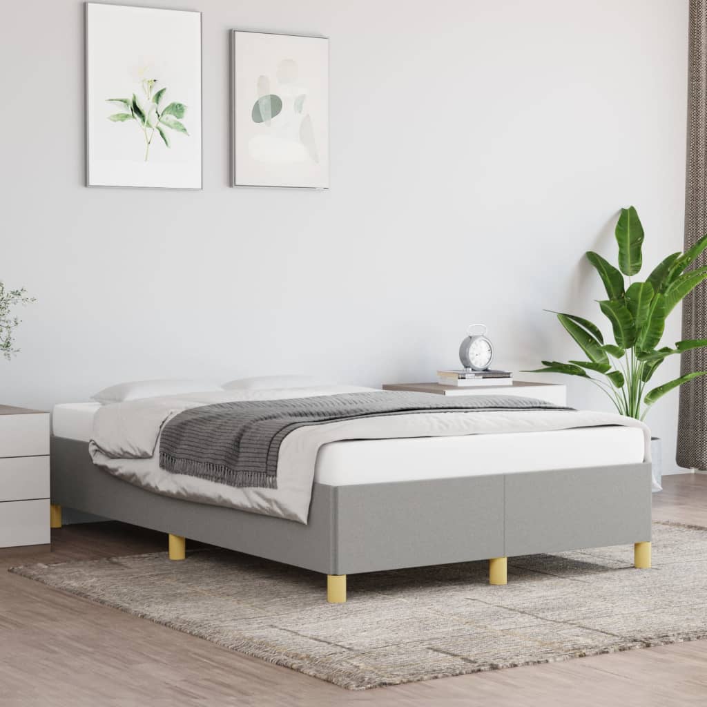 vidaXL Estrutura de cama 120x200 cm tecido cinza-claro