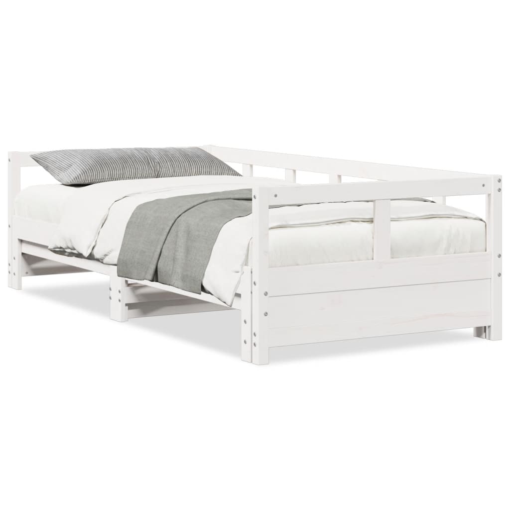 vidaXL Sofá-cama sem colchão 80x200 cm madeira de pinho maciça branco