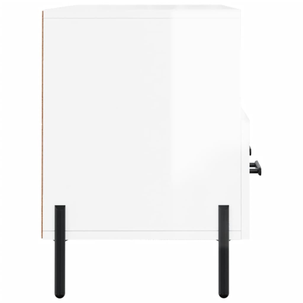 vidaXL Móvel para TV 102x36x50 cm derivados madeira branco brilhante