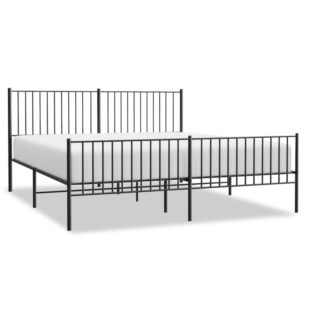 vidaXL Estrutura de cama sem colchão com pés 180x200 cm preto