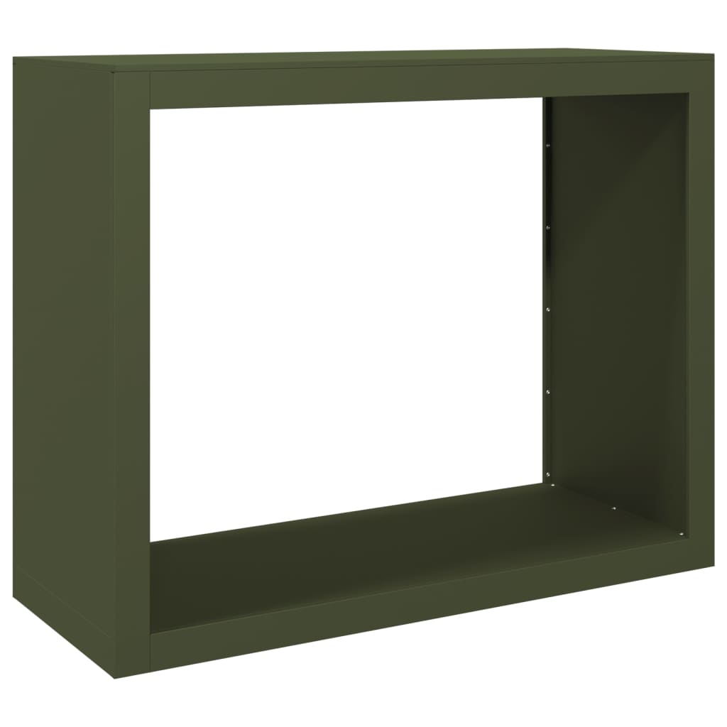 vidaXL Suporte para lenha 100x40x80 cm aço verde