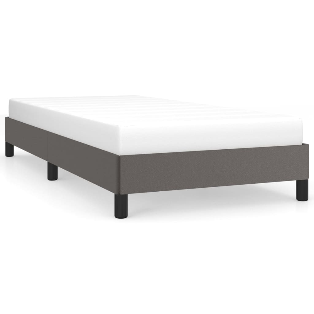 vidaXL Estrutura de cama 90x190 cm couro artificial cinzento