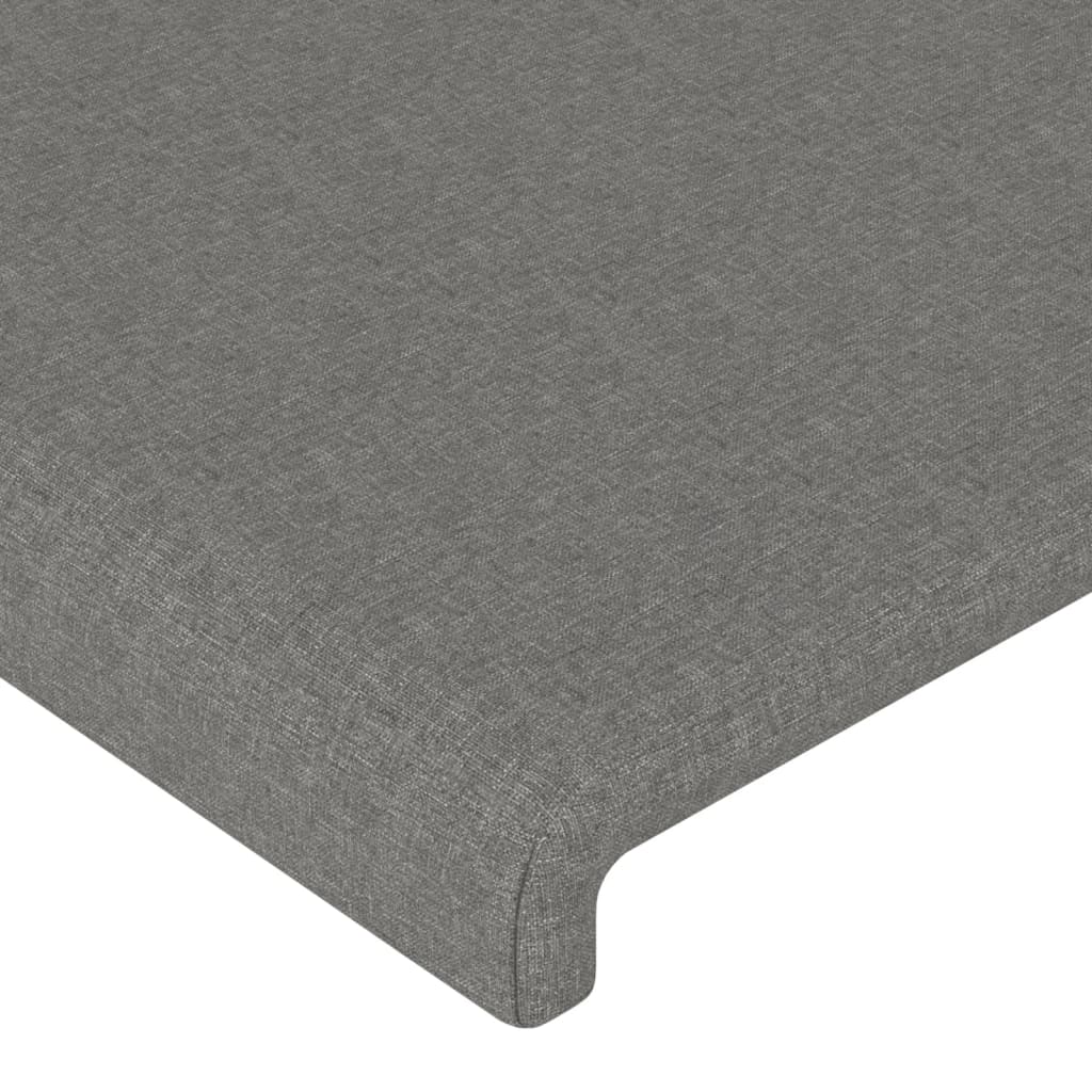 vidaXL Cabeceira de cama tecido 90x5x78/88 cm cinzento-escuro