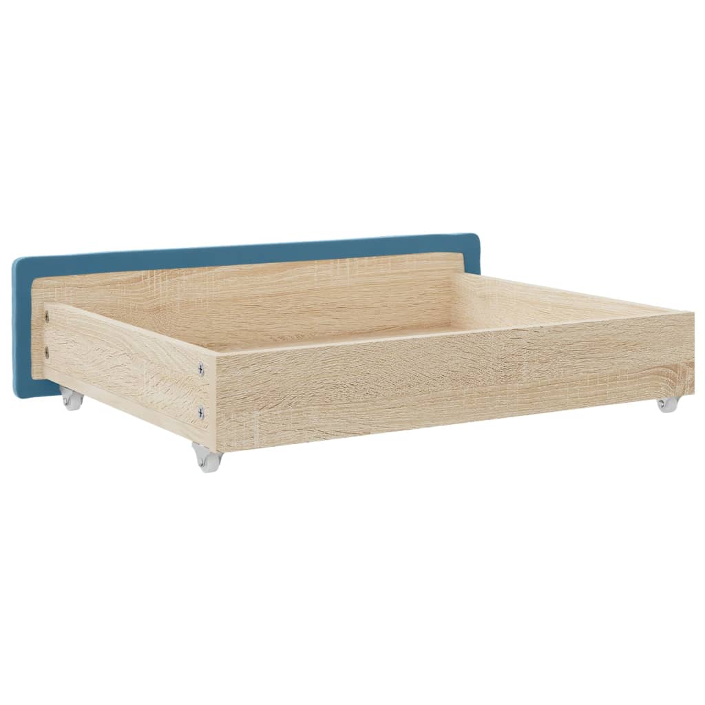 vidaXL Gavetas de cama 2 pcs derivados de madeira e veludo azul
