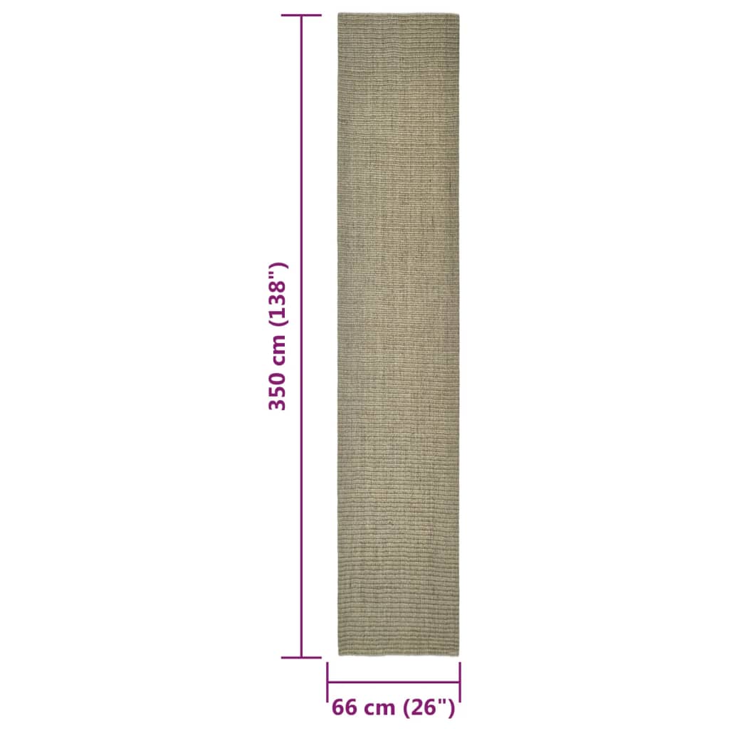 vidaXL Tapete de sisal p/ poste arranhador 66x350 cm cinza-acastanhado