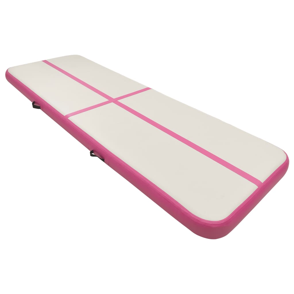 vidaXL Colchão de ginástica insuflável c/ bomba 300x100x15 cm PVC rosa