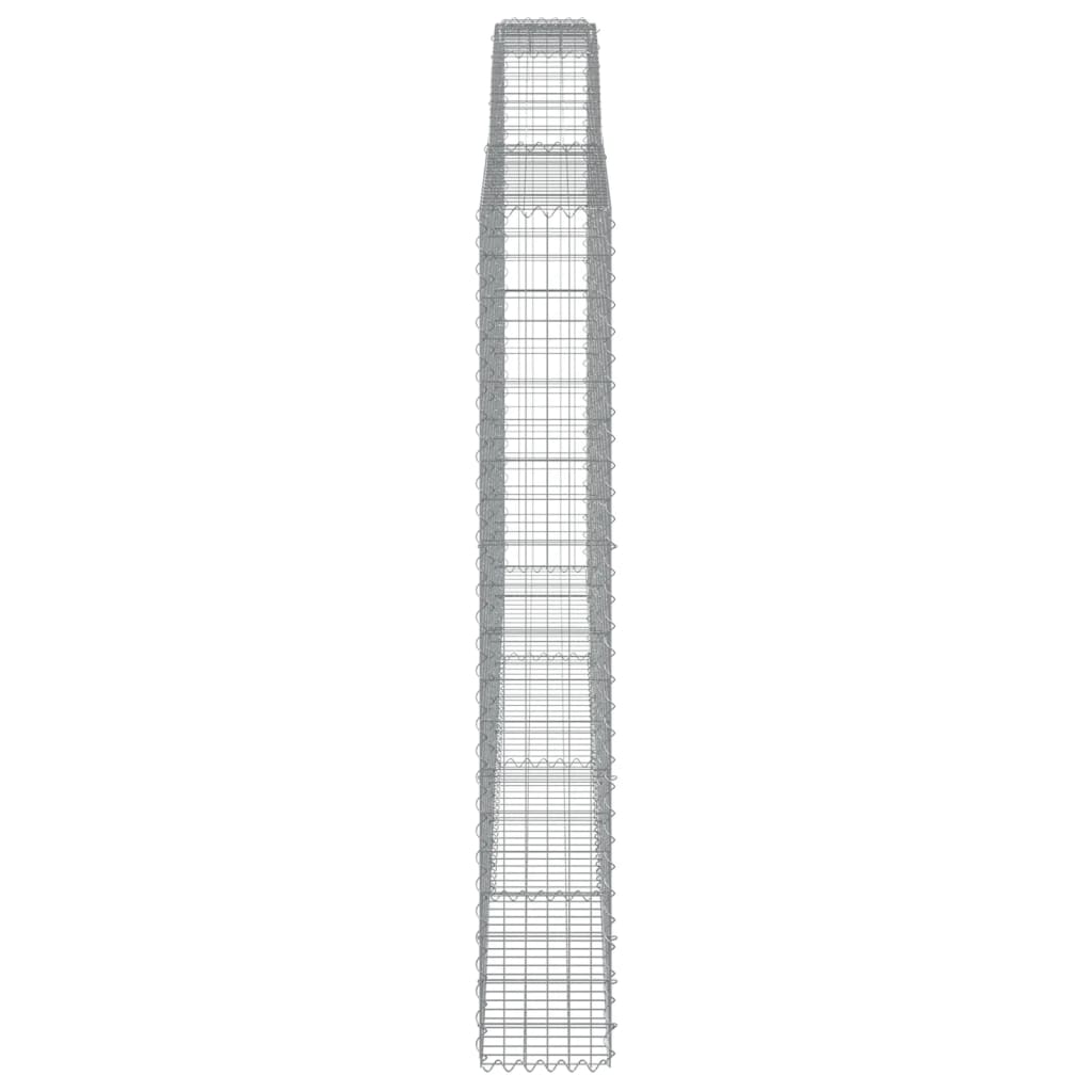 vidaXL Cestos gabião arqueados 3pcs 400x30x200/220cm ferro galvanizado