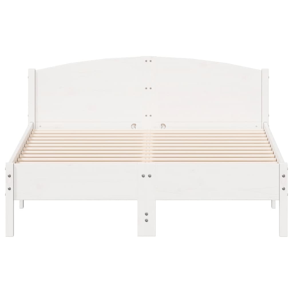 vidaXL Cama sem colchão 140x190 cm madeira de pinho maciça branco