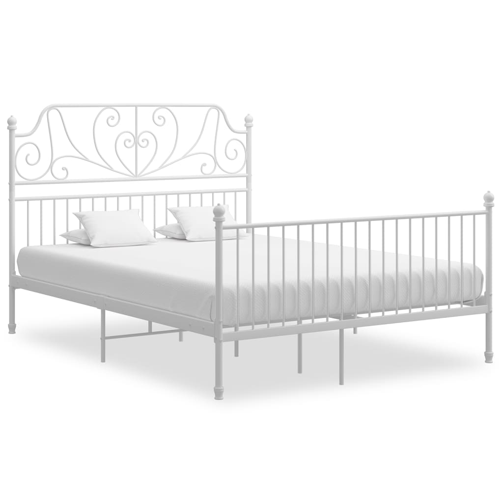 vidaXL Estrutura de cama metal 140x200 cm branco