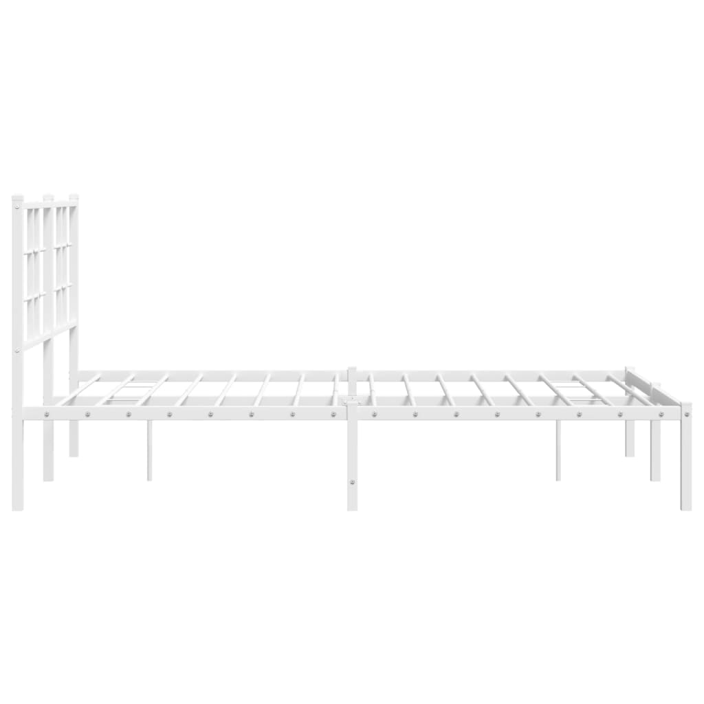 vidaXL Estrutura de cama com cabeceira 120x200 cm metal branco