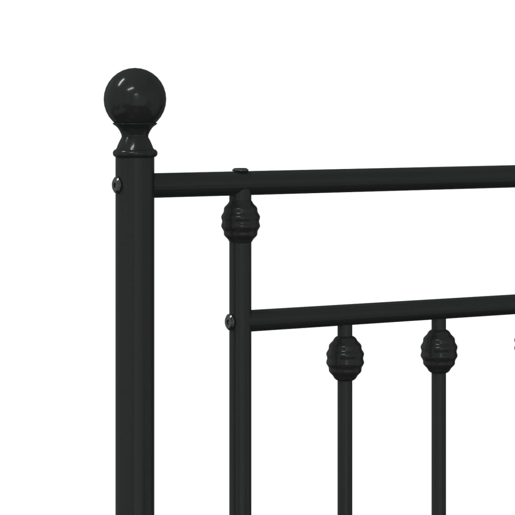 vidaXL Estrutura de cama com cabeceira e pés 140x190 cm metal preto