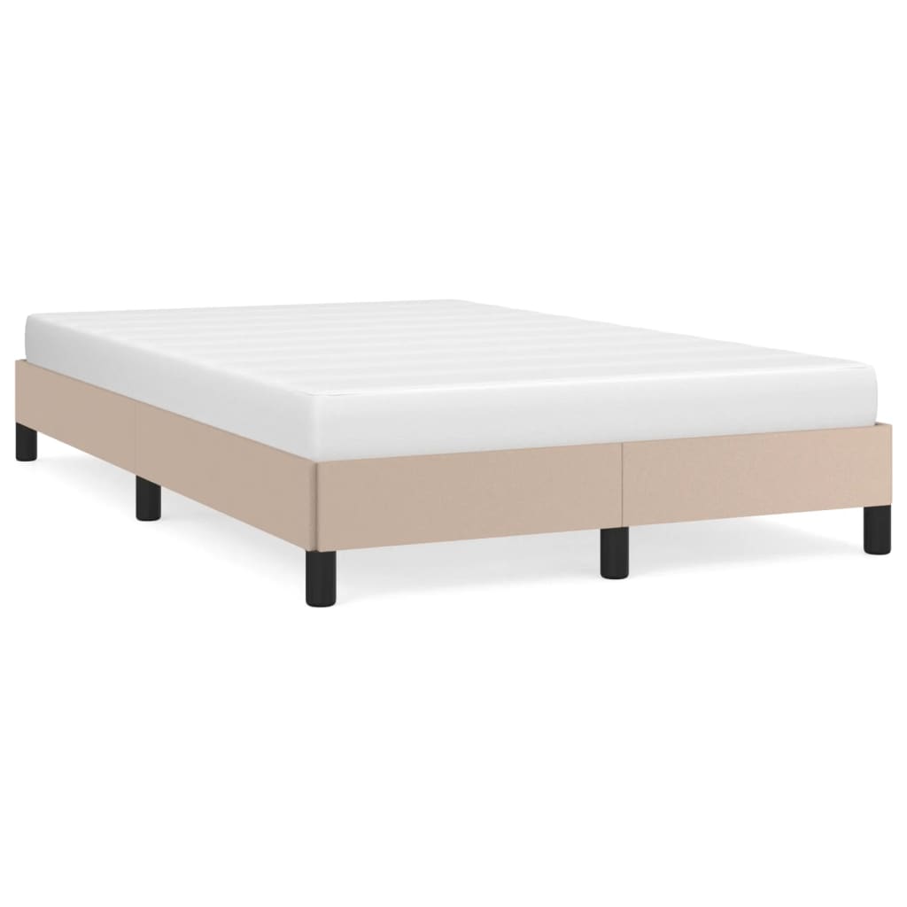 vidaXL Estrutura de cama 120x190 cm couro artificial cor cappuccino