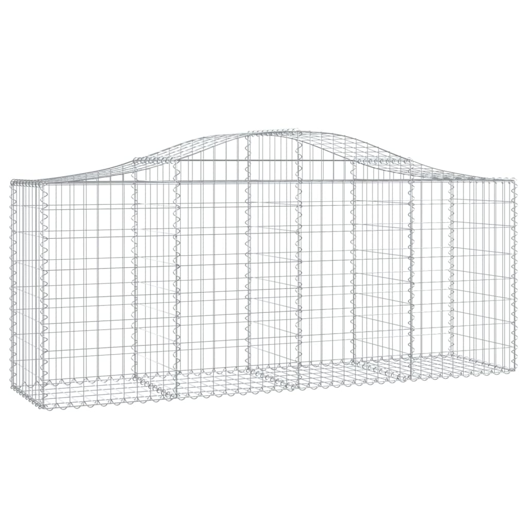 vidaXL Cestos gabião arqueados 25pcs 200x50x80/100cm ferro galvanizado