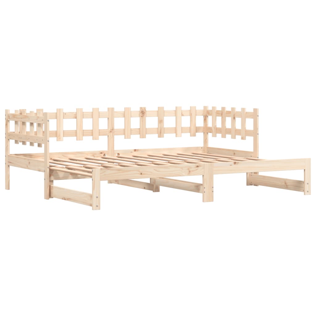 vidaXL Sofá-cama de puxar 2x(90x200) cm madeira de pinho maciça