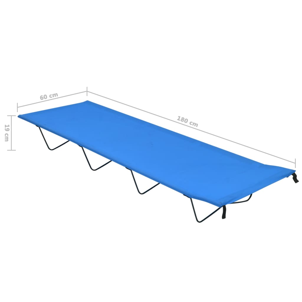 vidaXL Camas de campismo 2 pcs 180x60x19 cm tecido oxford e aço azul