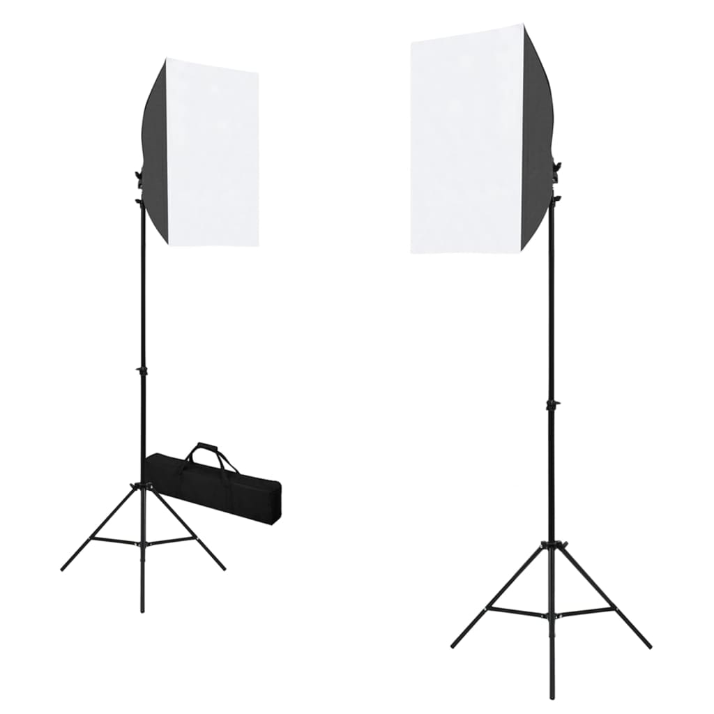 vidaXL Kit de estúdio fotográfico com softbox de iluminação e fundo