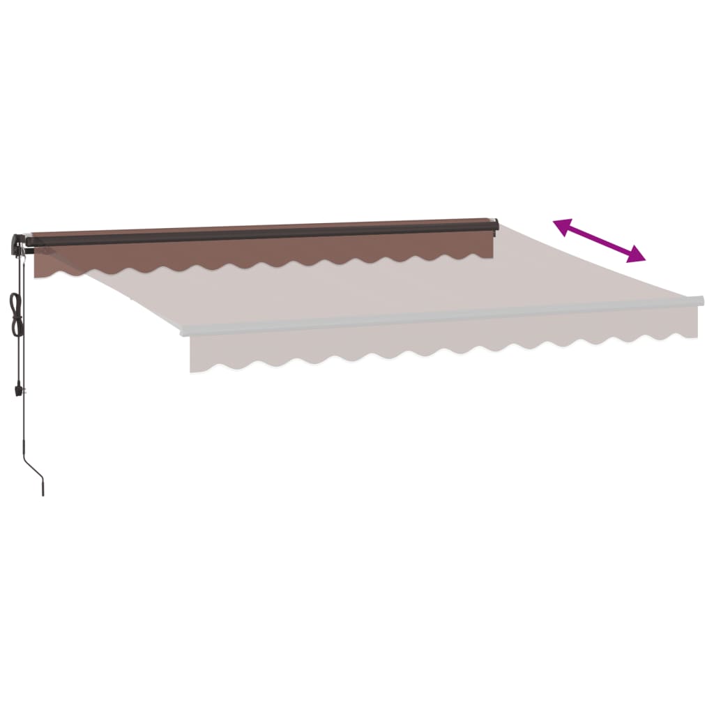 vidaXL Toldo retrátil automático com luzes LED 350x250 cm castanho