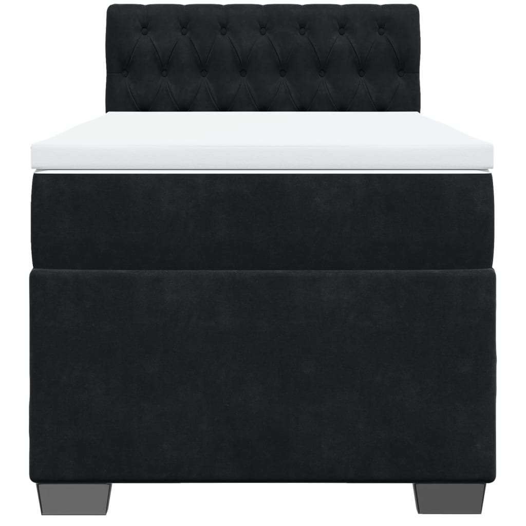 vidaXL Cama com molas/colchão 90x190 cm veludo preto