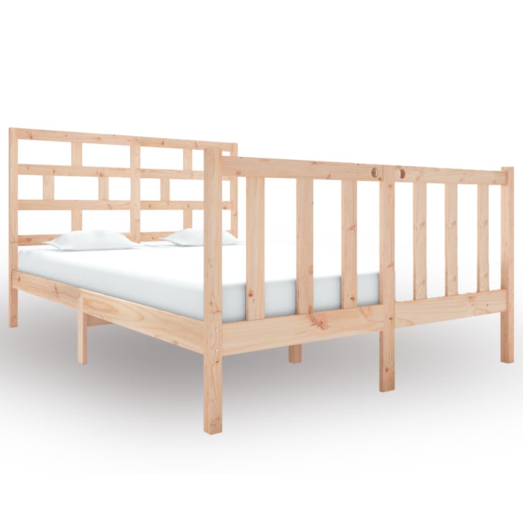 vidaXL Estrutura de cama pequena casal 120x190 cm pinho maciço