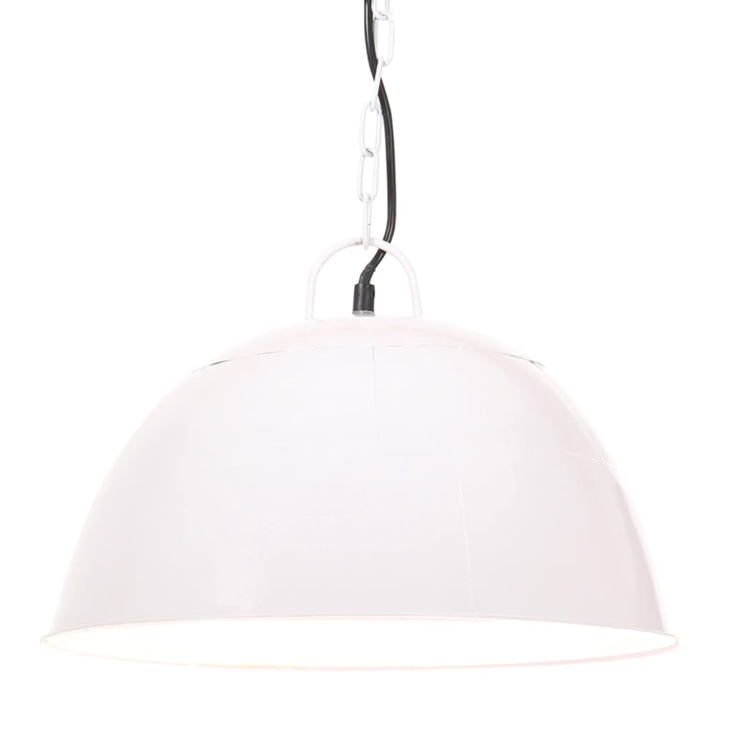 vidaXL Candeeiro suspenso vintage indust. redondo 25 W 41 cm E27 branco