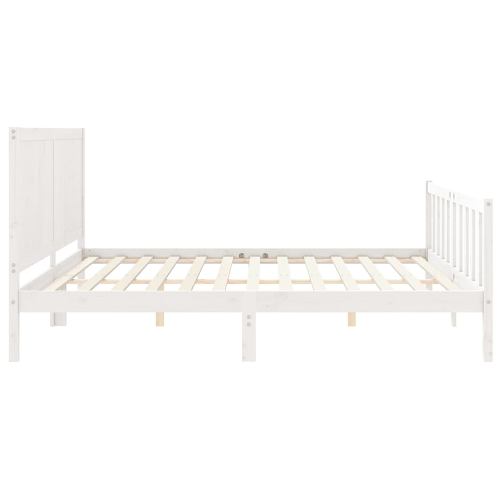 vidaXL Estrutura cama Super King Size c/ cabeceira madeira branco