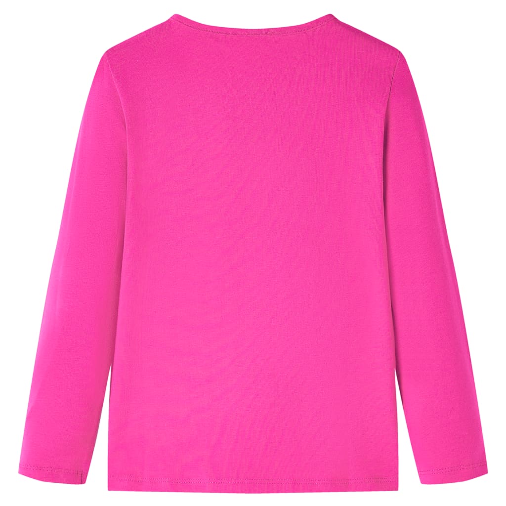 T-shirt de manga comprida para criança rosa-escuro 140