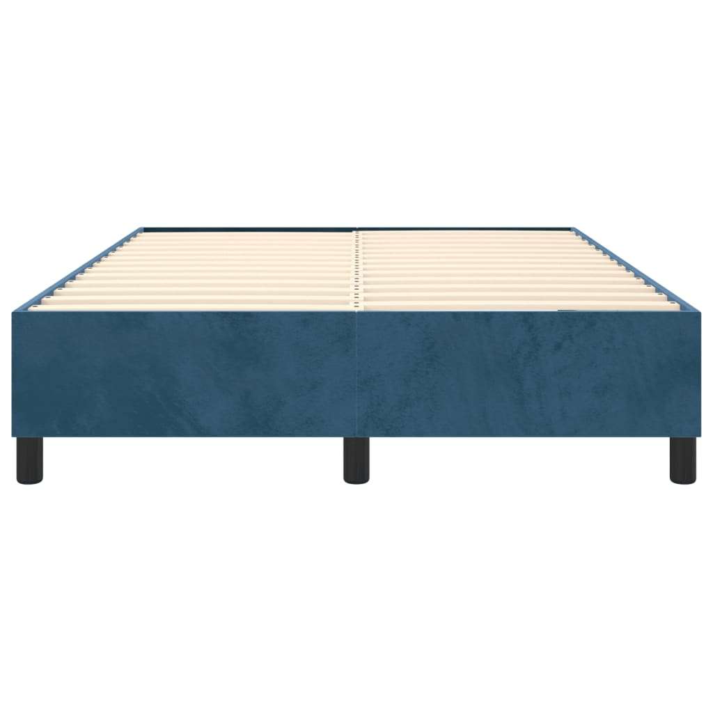 vidaXL Estrutura de cama 140x200 cm veludo azul-escuro