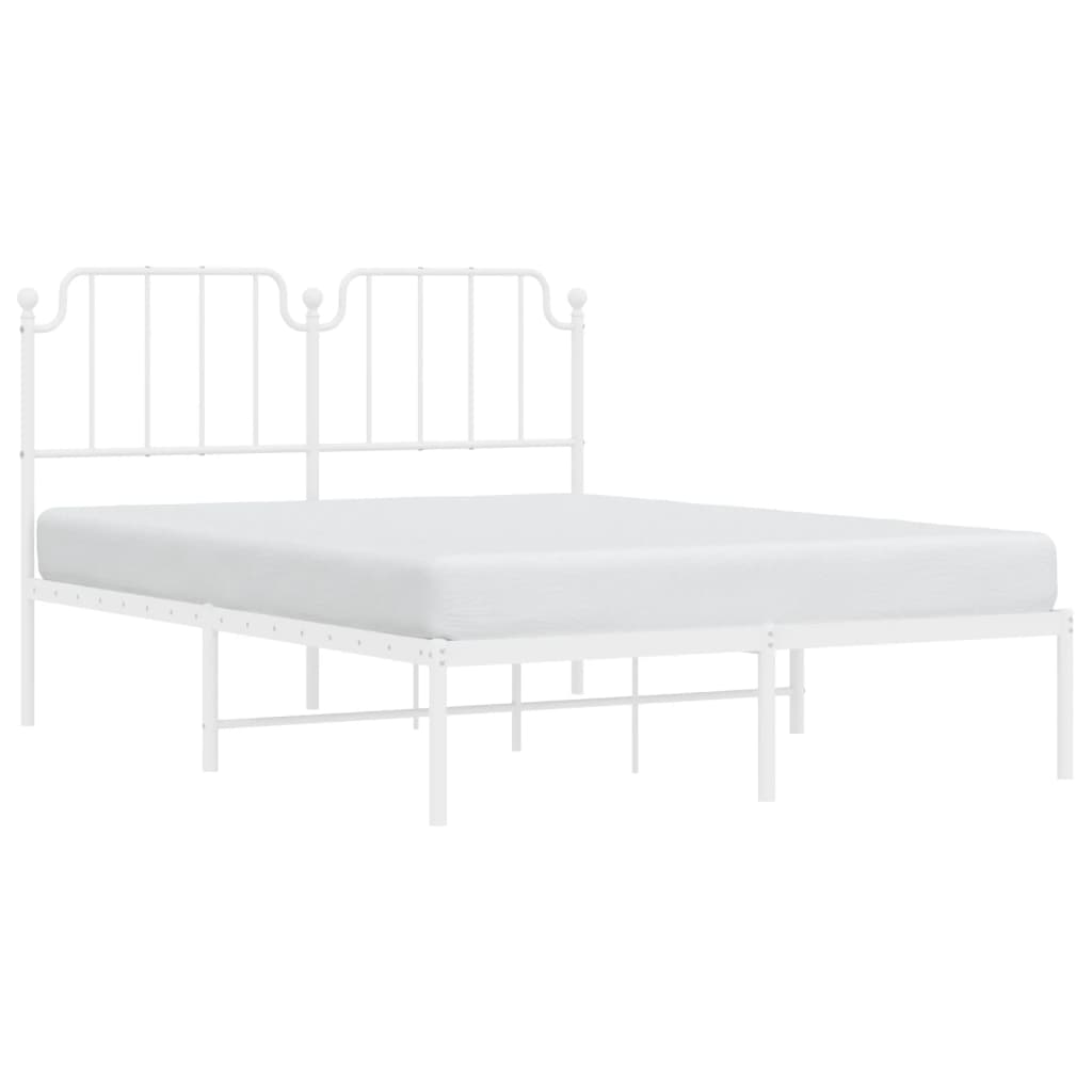 vidaXL Estrutura de cama com cabeceira 140x200 cm metal branco