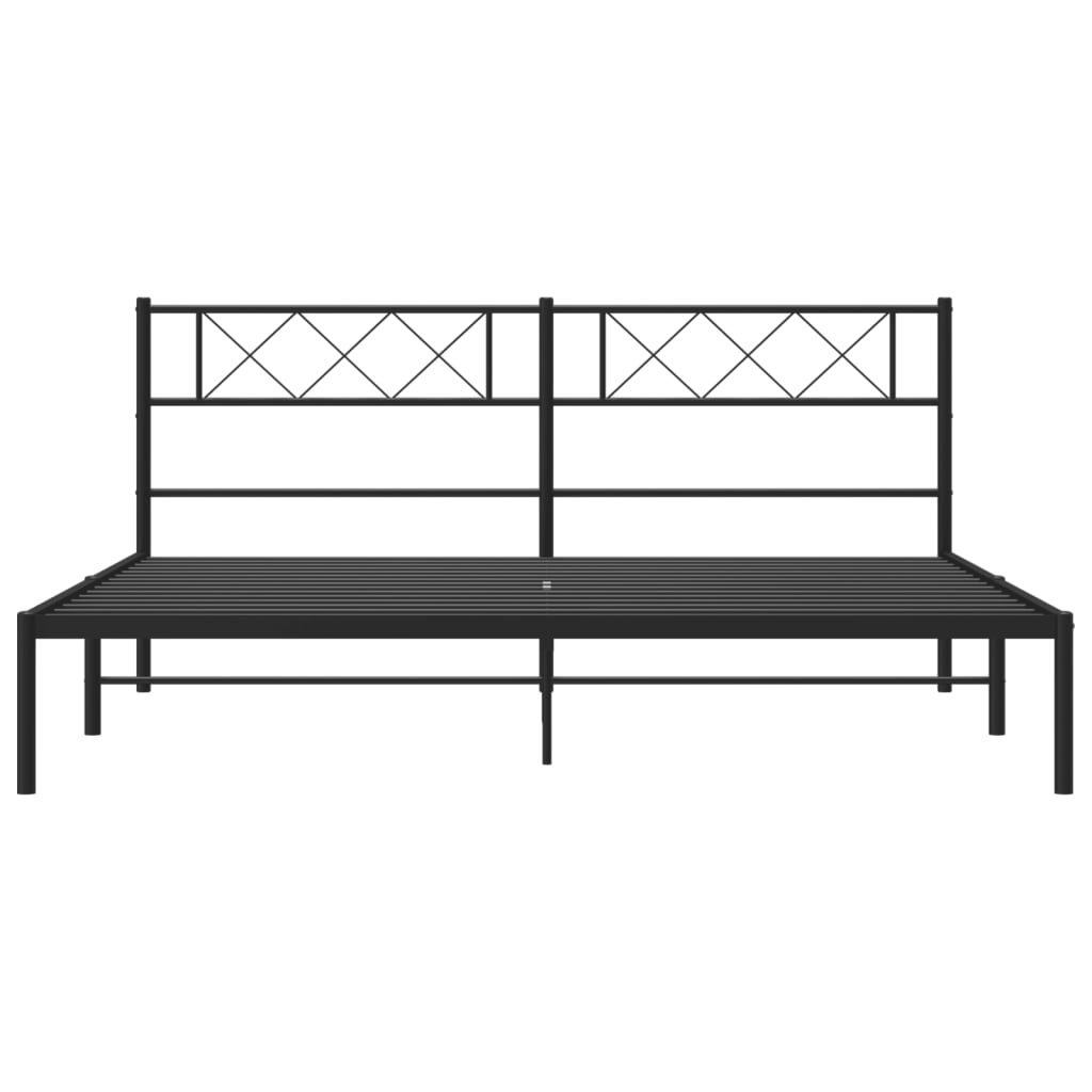 vidaXL Estrutura de cama com cabeceira 193x203 cm metal preto