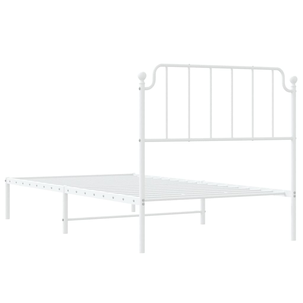 vidaXL Estrutura de cama com cabeceira 100x190 cm metal branco