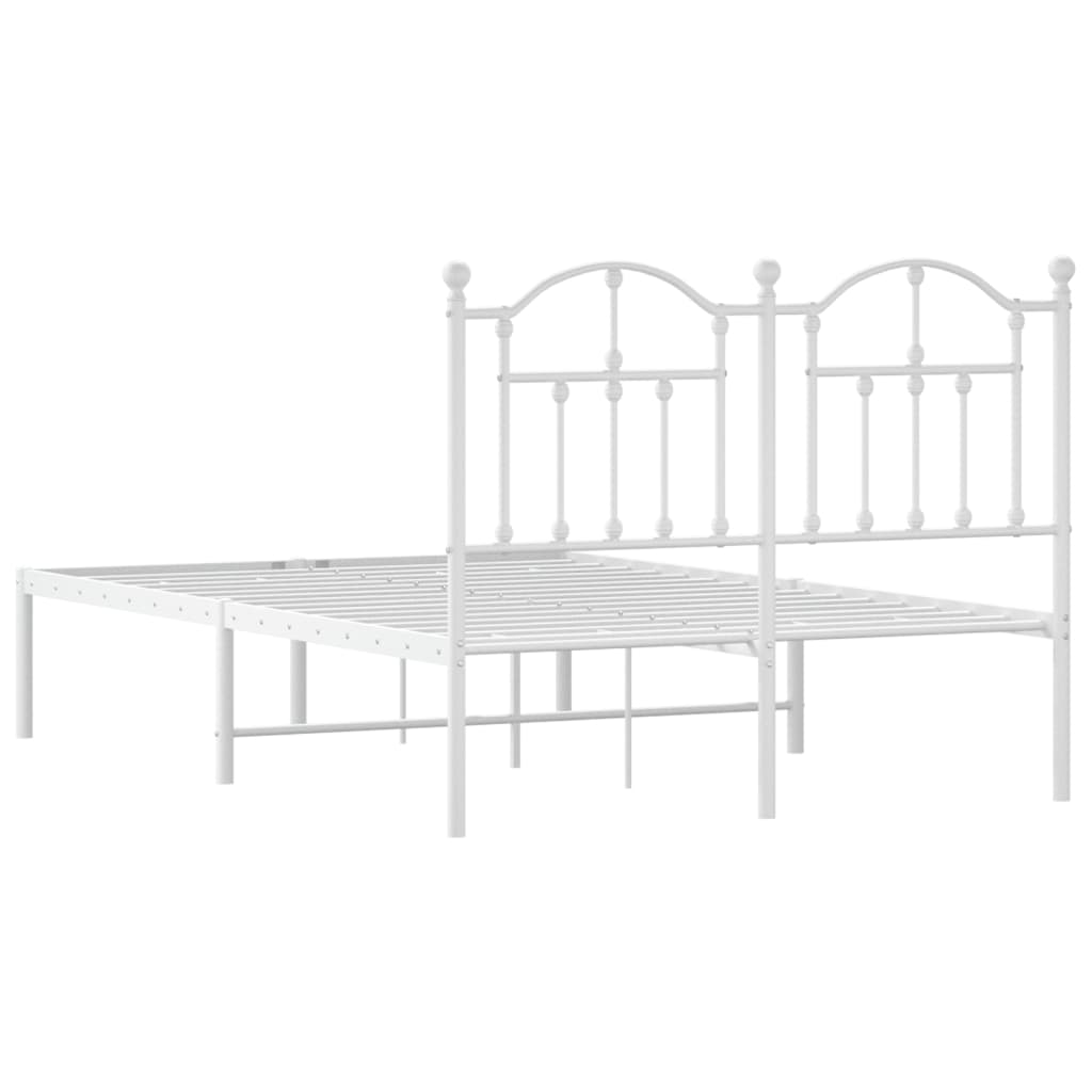 vidaXL Estrutura de cama com cabeceira 120x190 cm metal branco