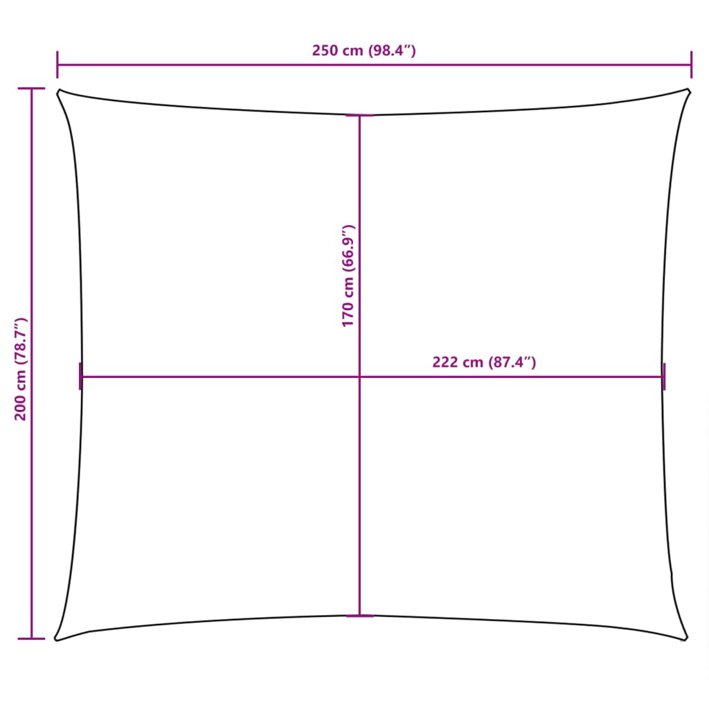 vidaXL Para-sol estilo vela tecido oxford retangular 2x2,5 m preto