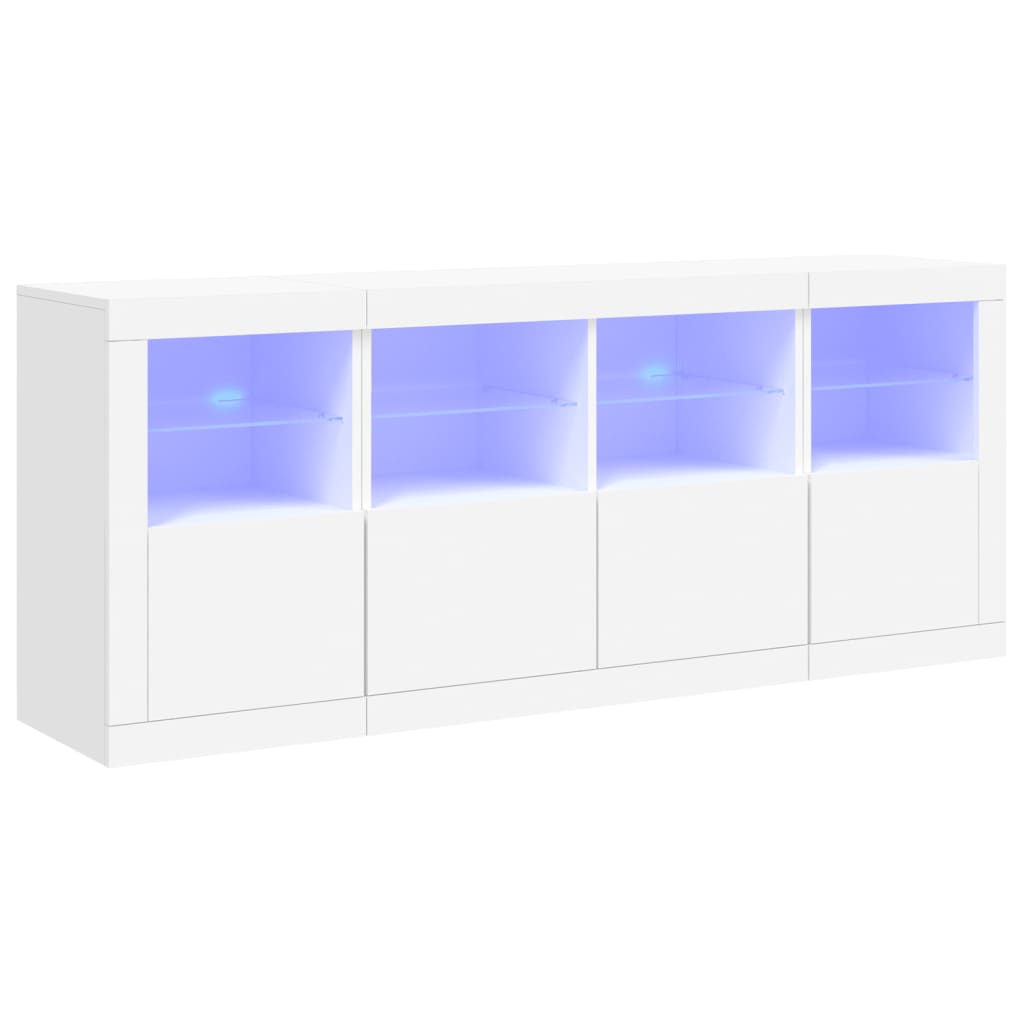 vidaXL Aparador com luzes LED 163x37x67 cm branco