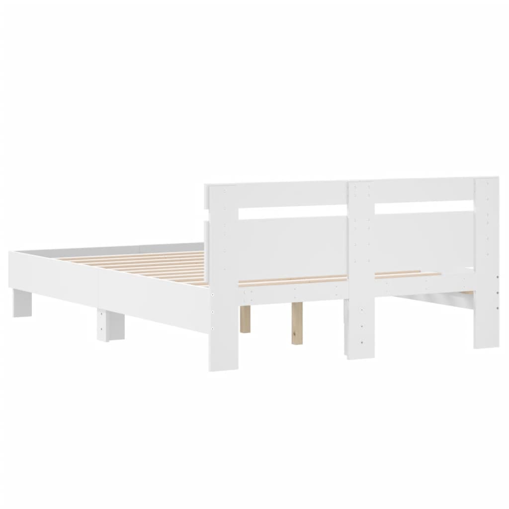 vidaXL Estrutura cama c/ cabeceira 135x190 cm derivados madeira branco