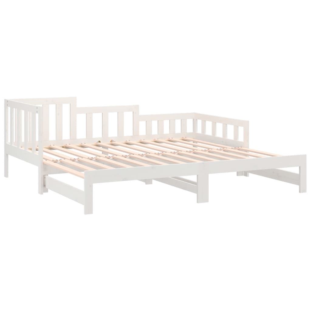 vidaXL Sofá-cama de puxar 2x(80x200) cm pinho maciço branco