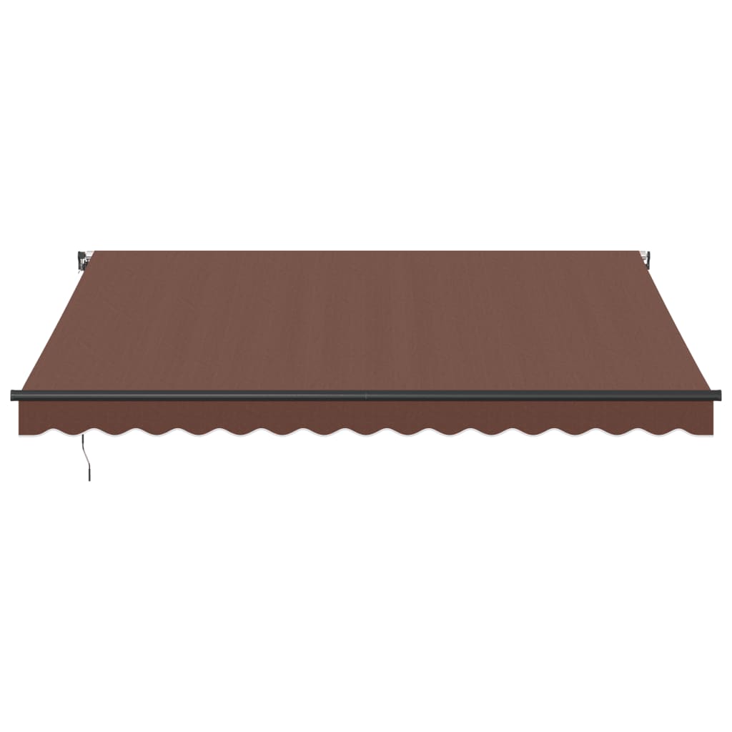 vidaXL Toldo retrátil manual com luzes LED 400x350 cm castanho